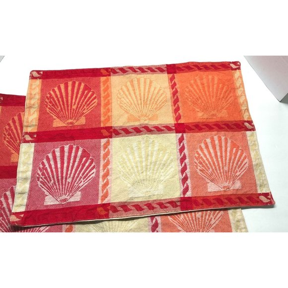 Sea Shells Placemats Tapestry Fabric Set of 4 Beach Summer Ocean Nautical - Picture 8 of 9